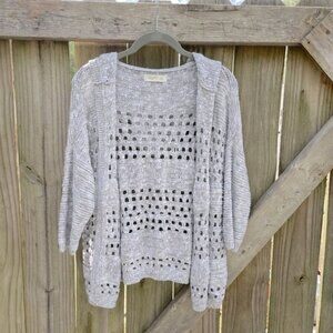 Gilly Hicks Sydney Pointelle Knit Hooded Cozy Soft Cardigan Sweater